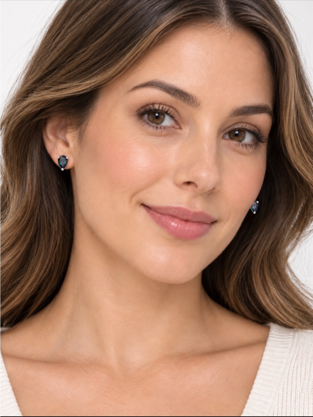 Teardrop Mystic Topaz in a Pear Shaped Stud NEW